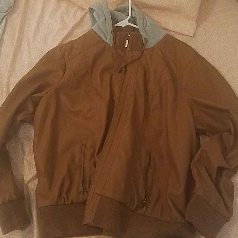 Tan faux leather jacket